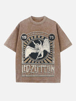 Led Zeppelin Print Round Neck T-shirt