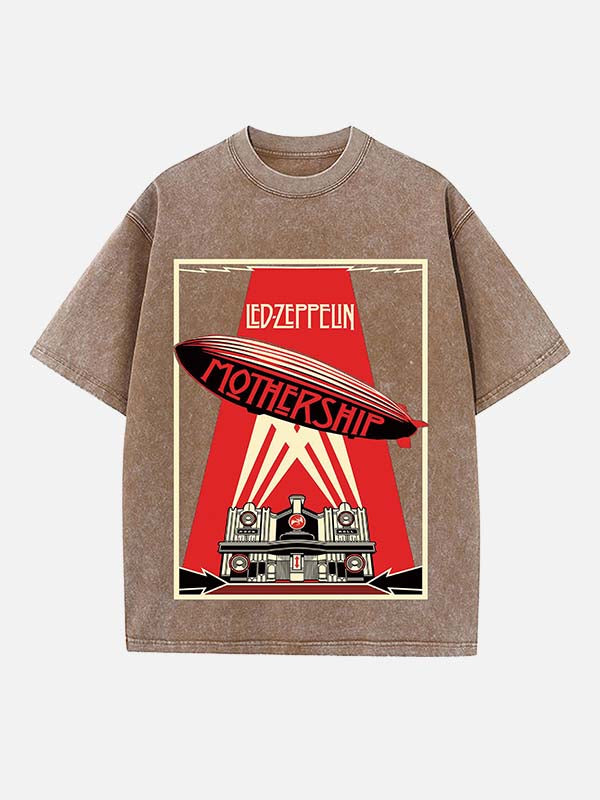 Led Zeppelin Print Round Neck T-shirt