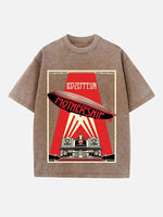 Led Zeppelin Print Round Neck T-shirt