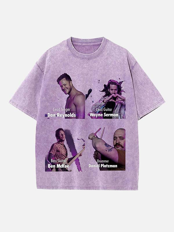 Imagine Dragons Print Round Neck T-shirt