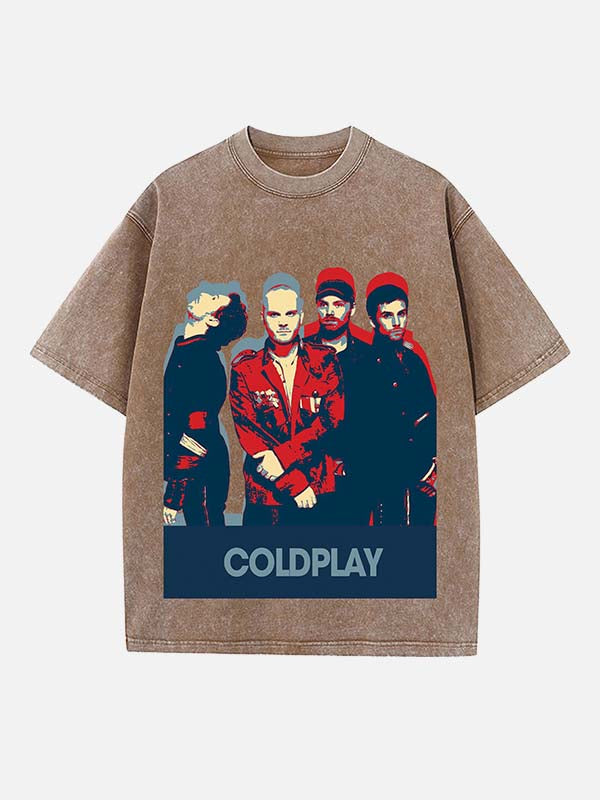 Coldplay Print Round Neck T-shirt