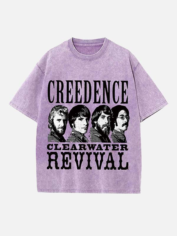 Creedence Clearwater Revival Print Round Neck T-shirt