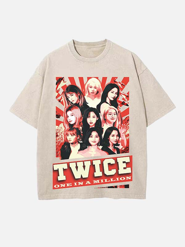 TWICE Print Round Neck T-shirt