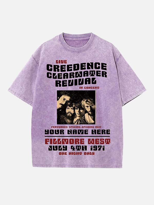 Creedence Clearwater Revival Print Round Neck T-shirt