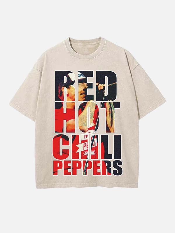 Red Hot Chili Peppers Print Round Neck T-shirt