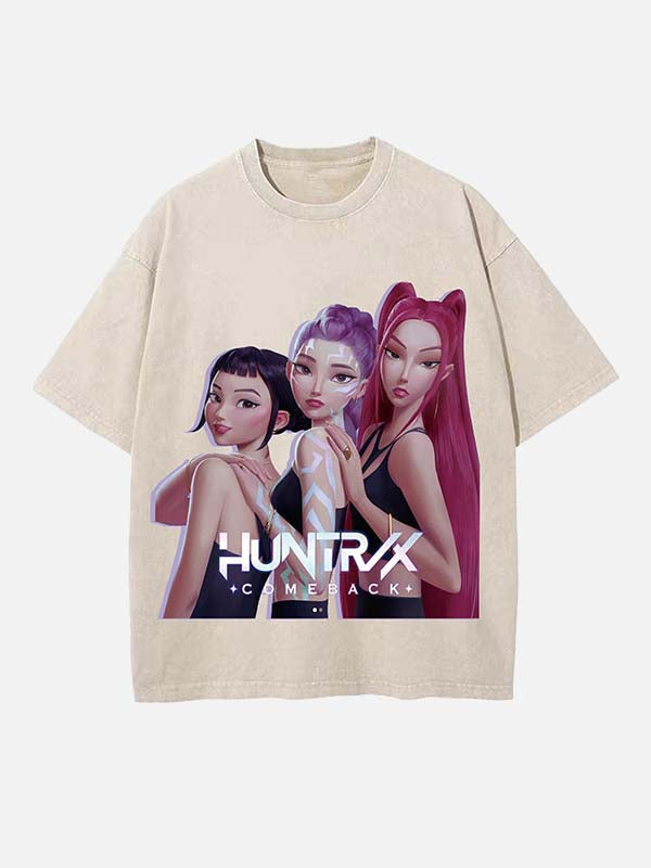 HUNTR/X Print Round Neck T-shirt