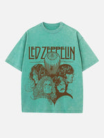 Led Zeppelin Print Round Neck T-shirt