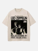 Led Zeppelin Print Round Neck T-shirt