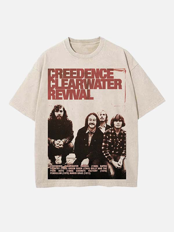 Creedence Clearwater Revival Print Round Neck T-shirt
