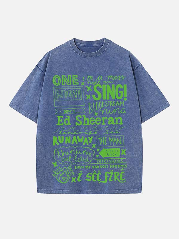 Ed Sheeran Print Round Neck T-shirt