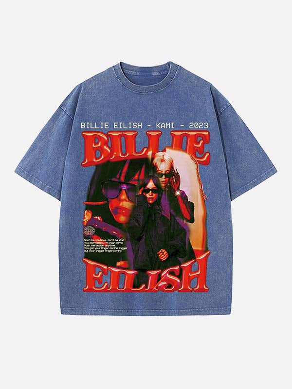 Billie Eilish Print Round Neck T-shirt