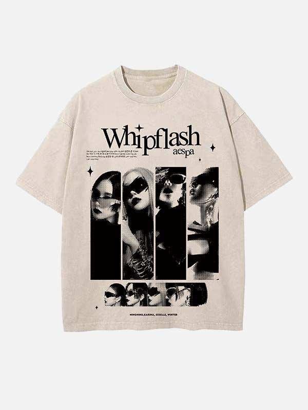 Aespa Print Round Neck T-shirt