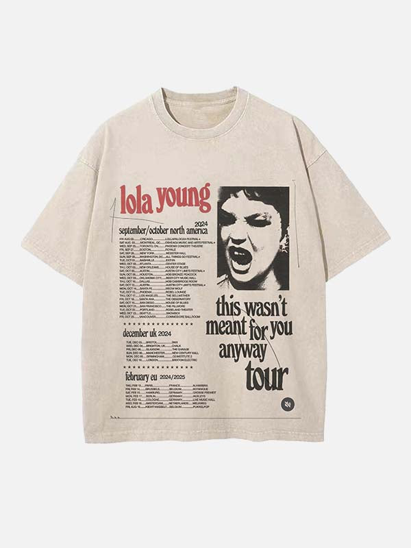 Lola Young Print Round Neck T-shirt