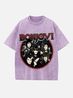 Bon Jovi Print Round Neck T-shirt
