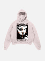 Lady Gaga Print Slant Pockets Hoodie