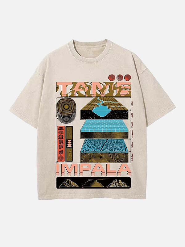 Tame Impala Print Round Neck T-shirt
