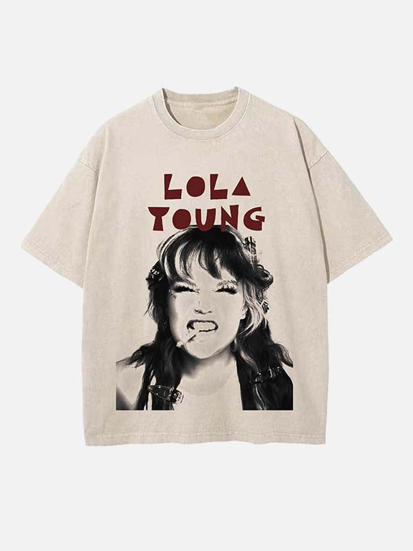 Lola Young Print Round Neck T-shirt