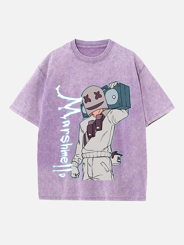 Marshmello Print Round Neck T-shirt
