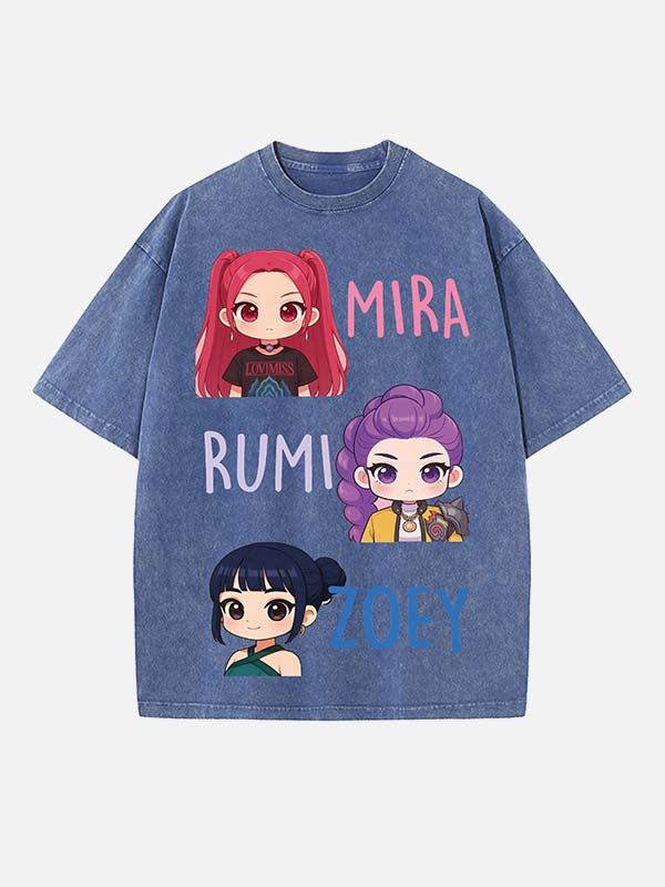 HUNTR/X Print Round Neck T-shirt