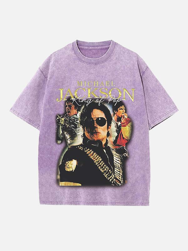 Michael Jackson Print Round Neck T-shirt