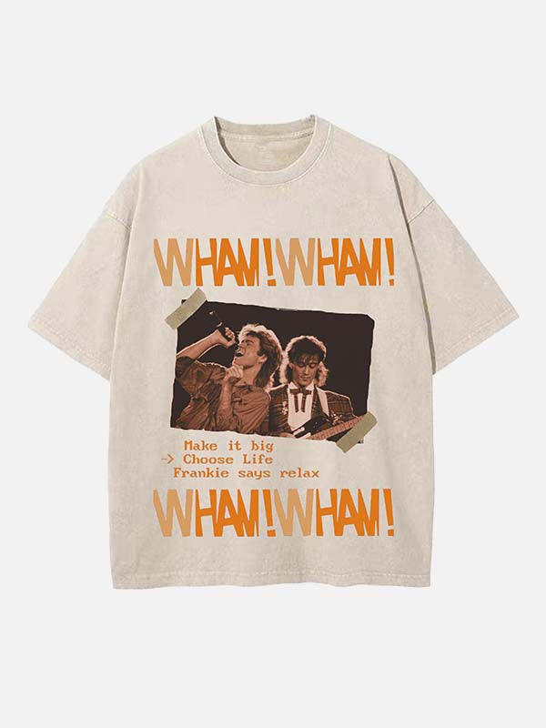 George Michael Wham! Print Round Neck T-shirt