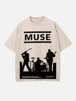 Muse Print Round Neck T-shirt
