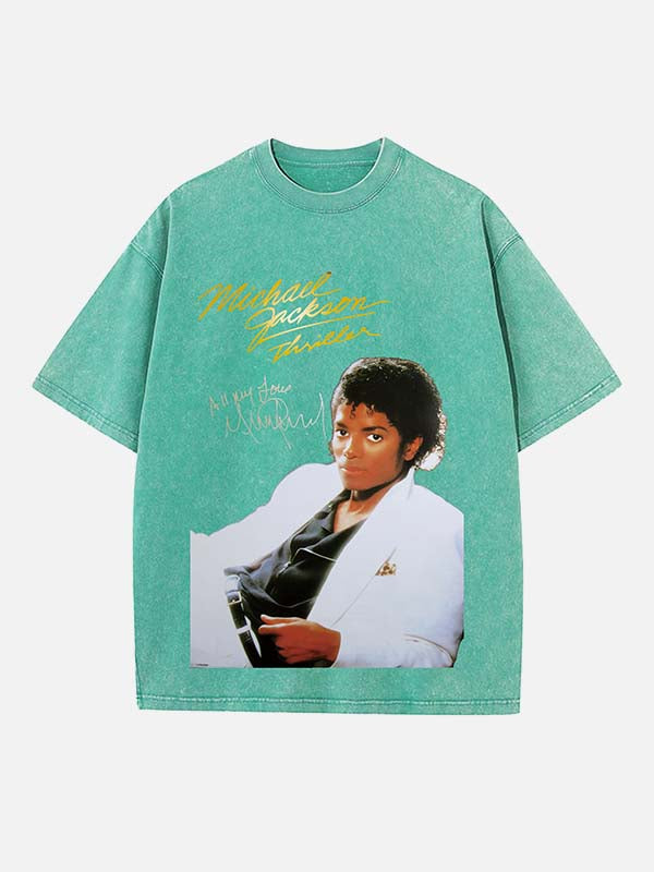 Michael Jackson Print Round Neck T-shirt