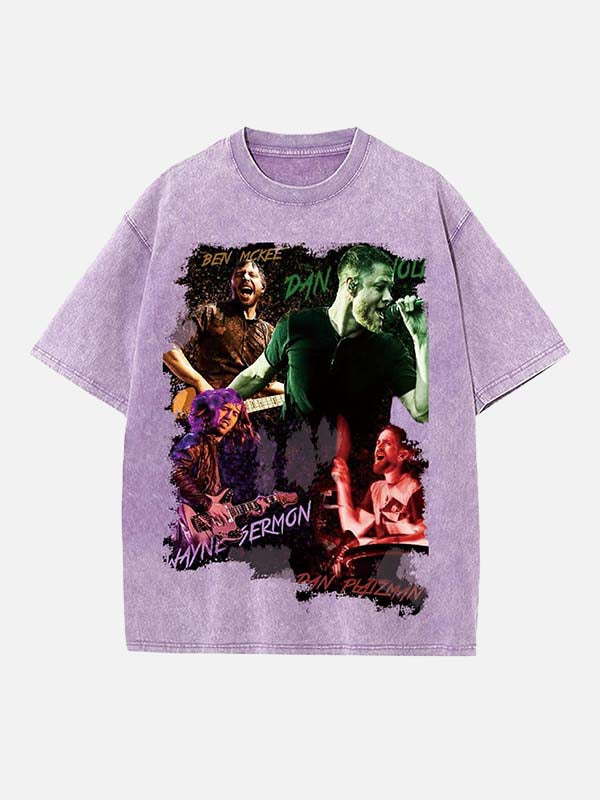 Imagine Dragons Print Round Neck T-shirt