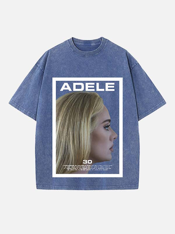 Adele Print Round Neck T-shirt