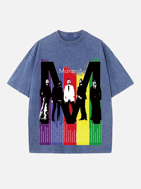 Maroon 5 Print Round Neck T-shirt