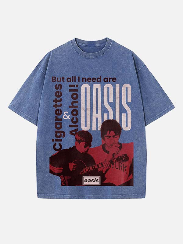 Oasis Print Round Neck T-shirt