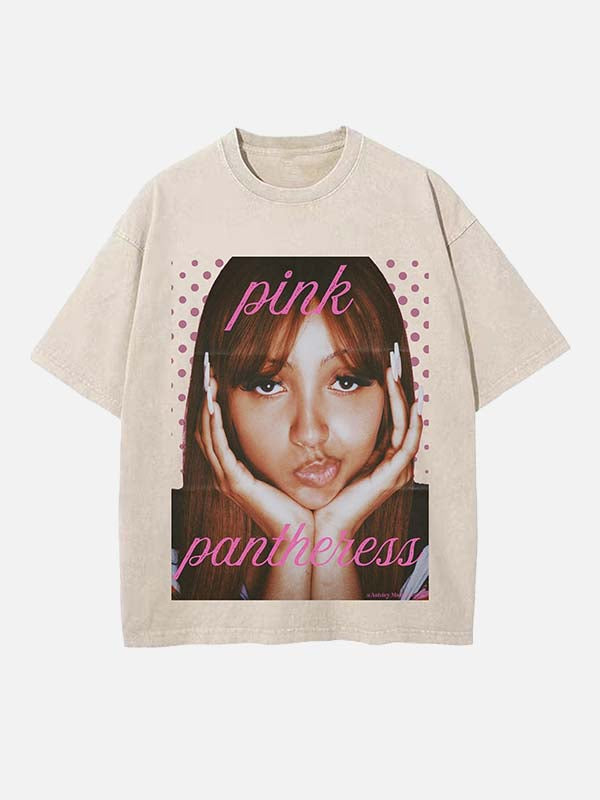 PinkPantheress Print Round Neck T-shirt
