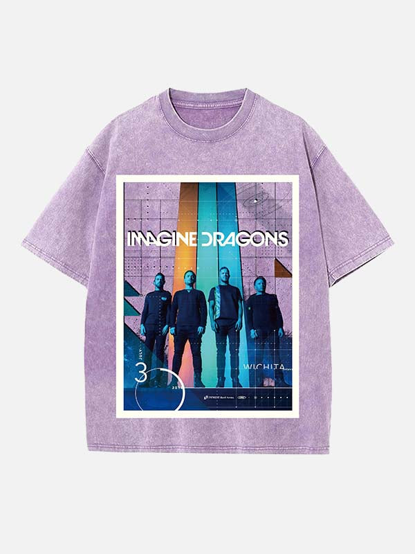 Imagine Dragons Print Round Neck T-shirt