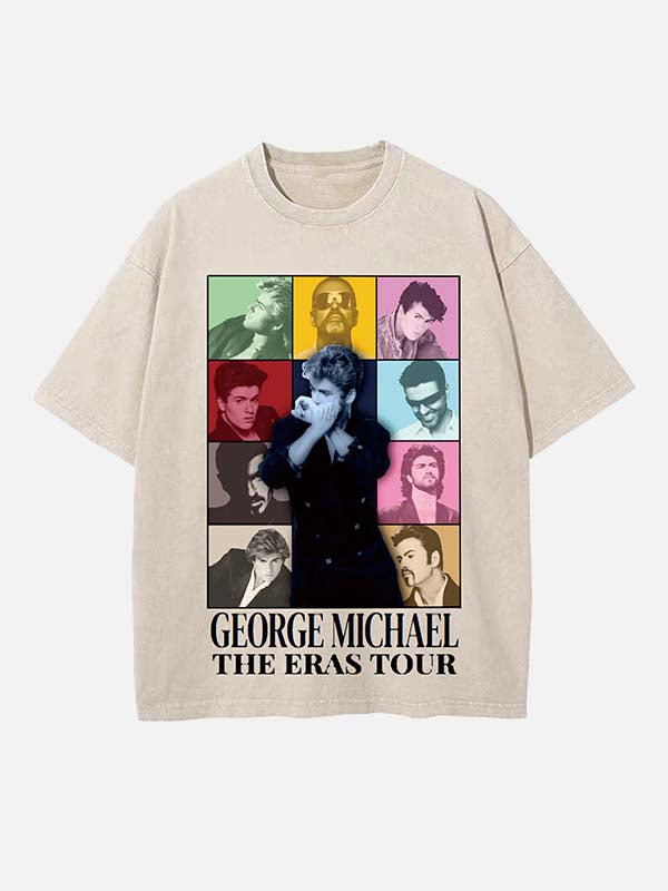 George Michael Wham! Print Round Neck T-shirt