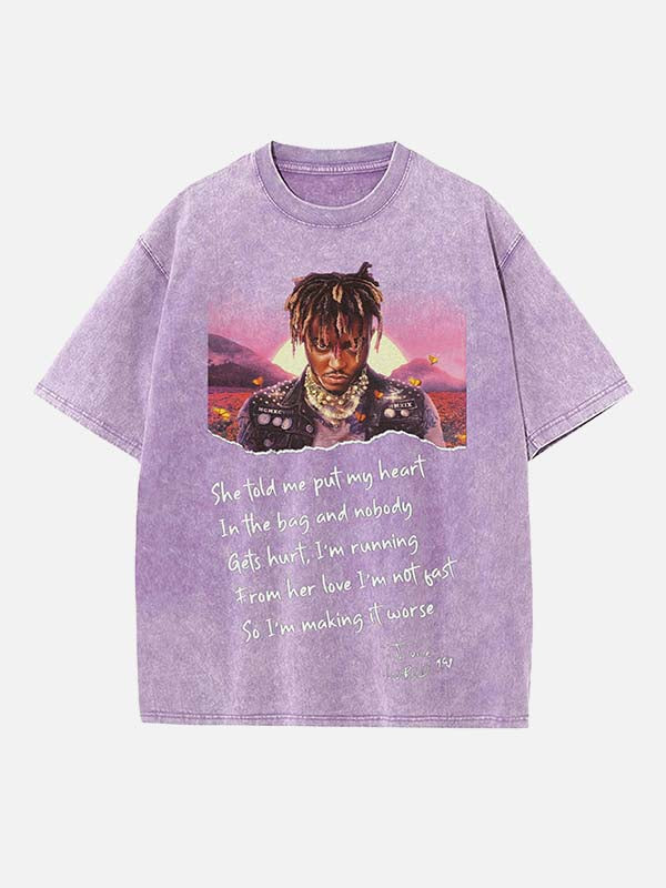 Juice WRLD Print Round Neck T-shirt