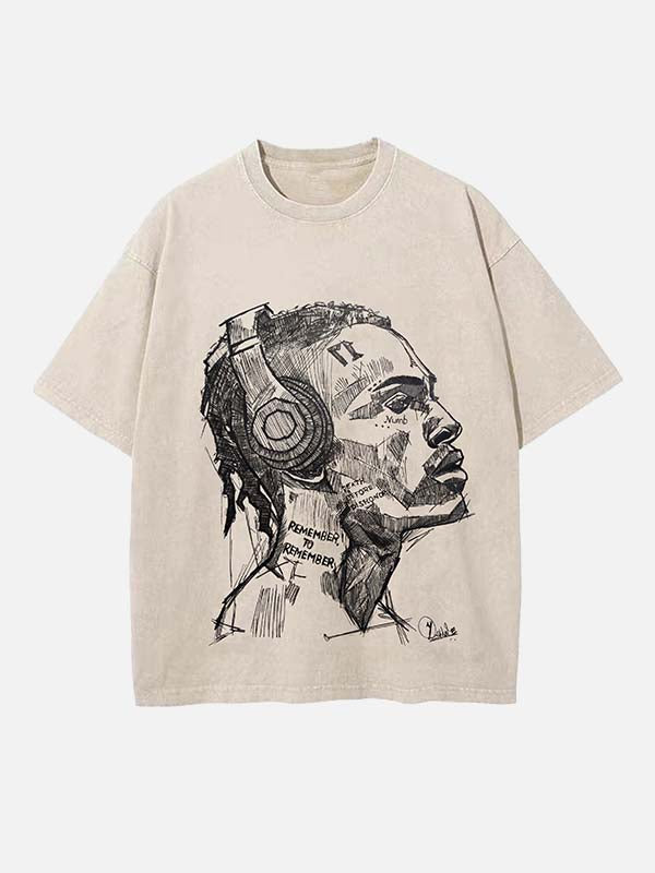 XXXTENTACION Print Round Neck T-shirt