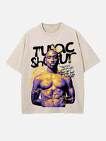 2Pac Print Round Neck T-shirt