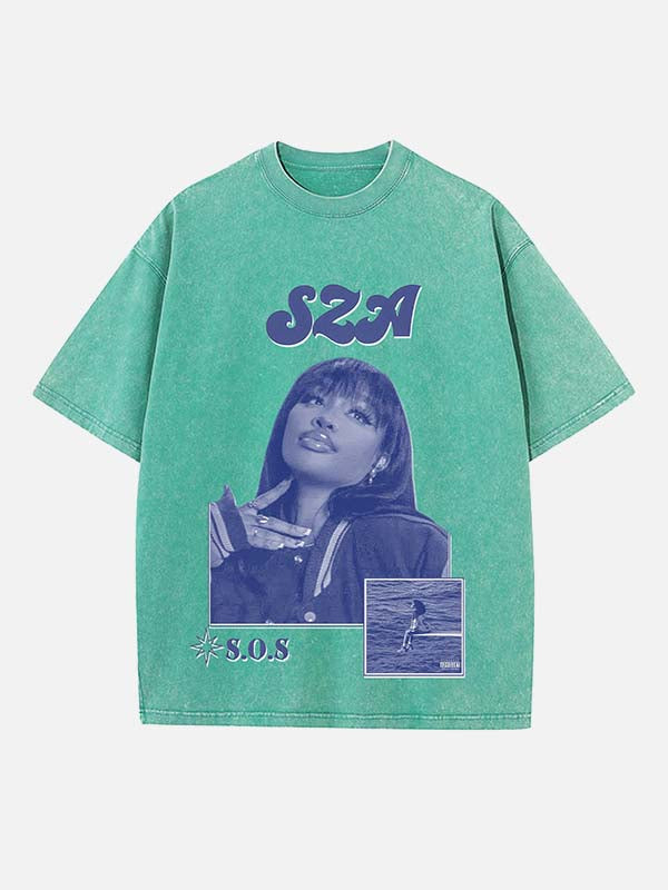 SZA Print Round Neck T-shirt