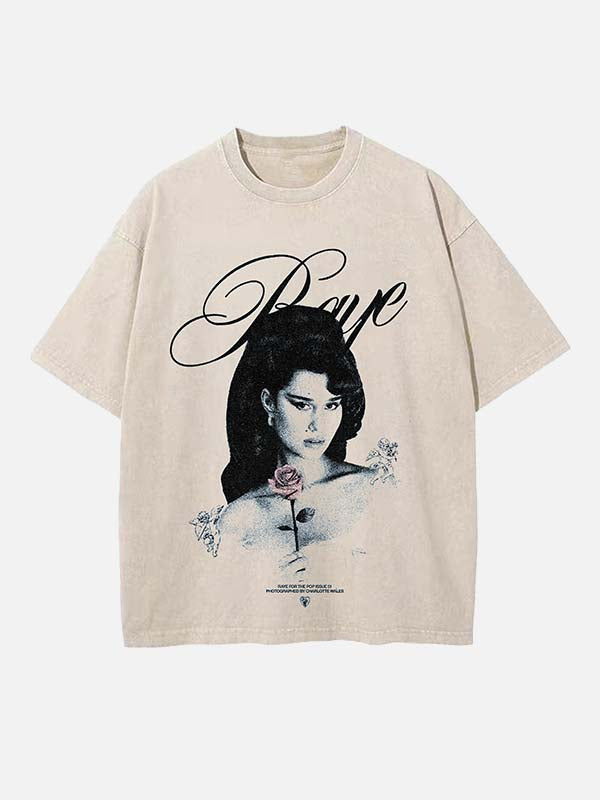 Raye Print Round Neck T-shirt