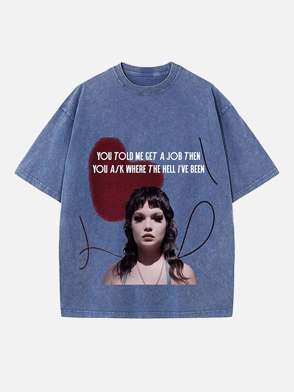 Lola Young Print Round Neck T-shirt