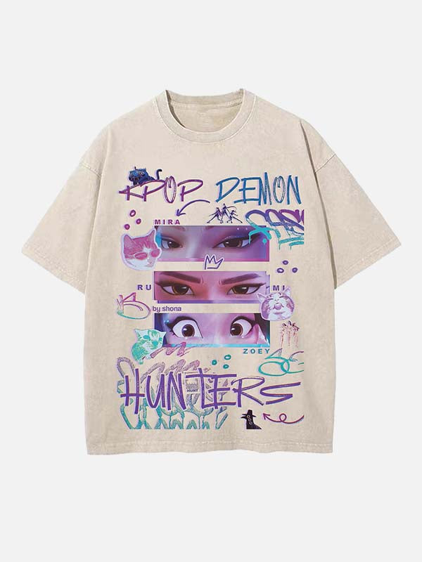 HUNTR/X Print Round Neck T-shirt