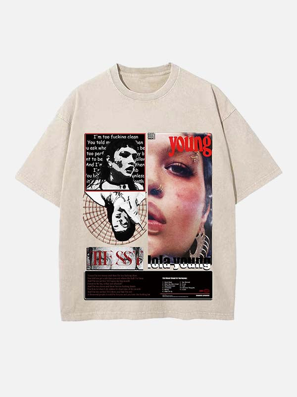 Lola Young Print Round Neck T-shirt