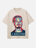 J Balvin Print Round Neck T-shirt