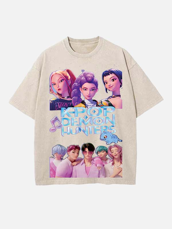 HUNTR/X Print Round Neck T-shirt