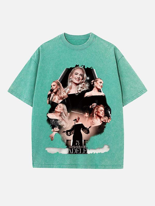 Adele Print Round Neck T-shirt