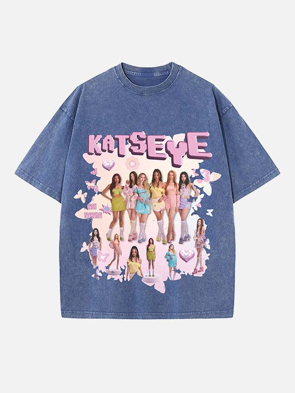 KATSEYE Print Round Neck T-shirt