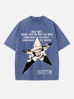Led Zeppelin Print Round Neck T-shirt