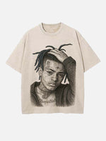 XXXTENTACION Print Round Neck T-shirt