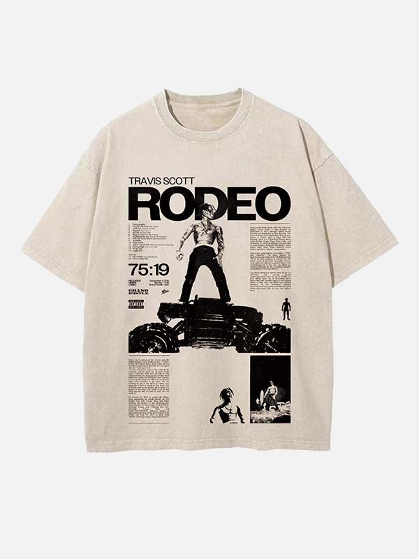 Travis Scott Print Round Neck T-shirt