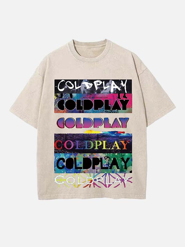 Coldplay Print Round Neck T-shirt